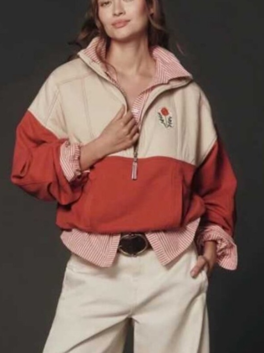 Pilcro Half-Zip Fleece Sweatshirt - Picture 2 of 10